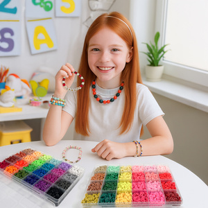 Koraliki Płaskie do Robienia Bransoletek Biżuterii Literki Zestaw