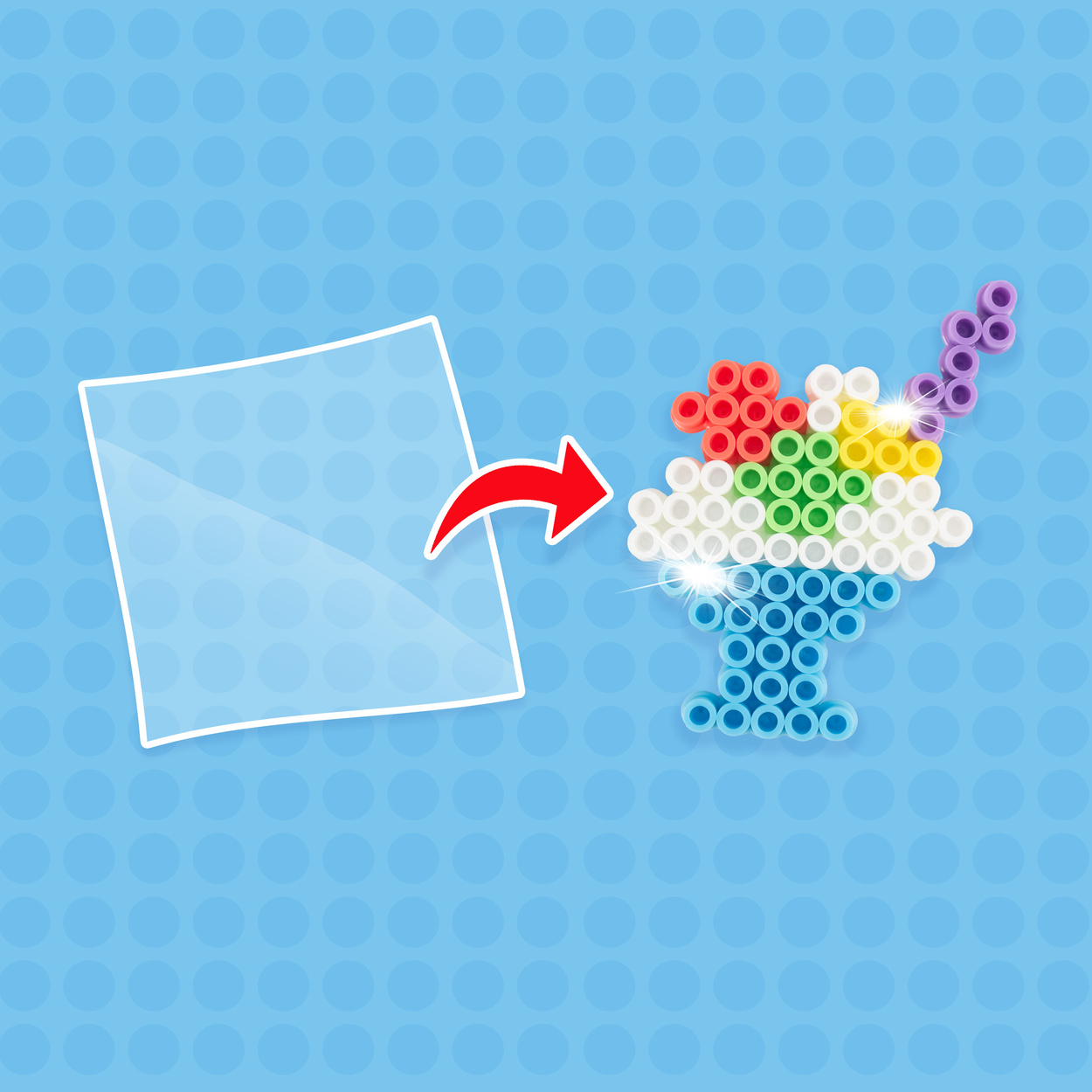 Zestaw 4 Podkładek + 10 Wzorów do Koralików do Prasowania (10mm)