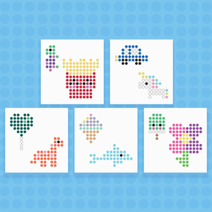 Zestaw 4 Podkładek + 10 Wzorów do Koralików do Prasowania (10mm)