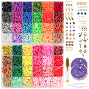 Koraliki Płaskie do Robienia Bransoletek Biżuterii Literki Zestaw