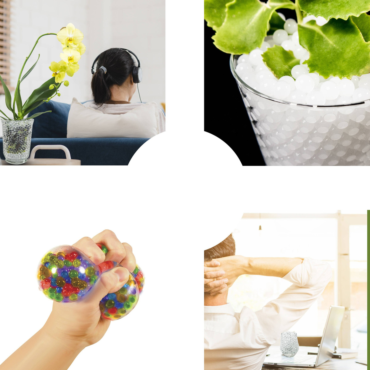 Kulki wodne, żelowe La Manuli - kryształowo-zielone