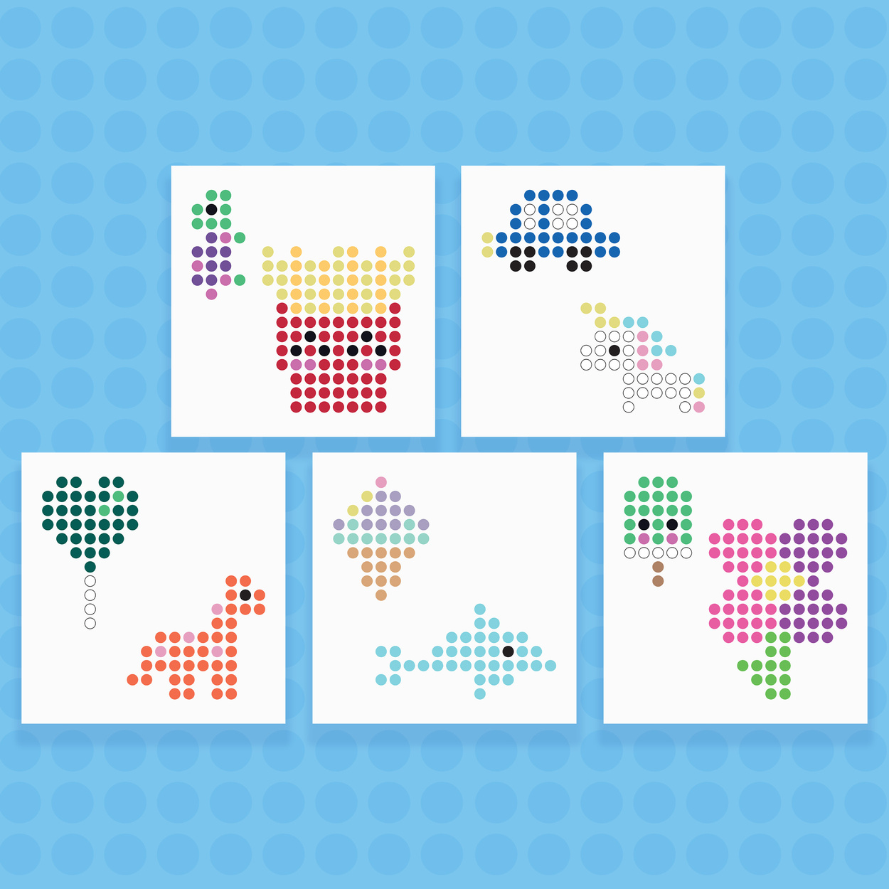 Zestaw 4 Podkładek + 10 Wzorów do Koralików do Prasowania (10mm)