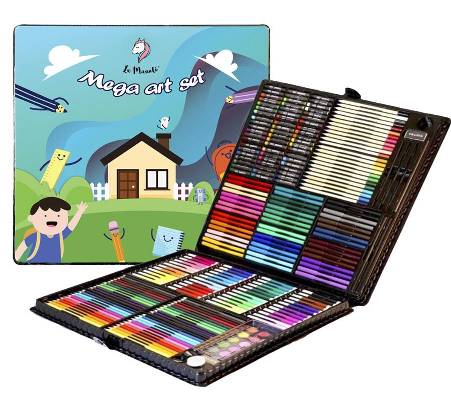 Zestaw Do Malowania Dla Dzieci - Duży Zestaw Kredek i Pisaki 258 elementów